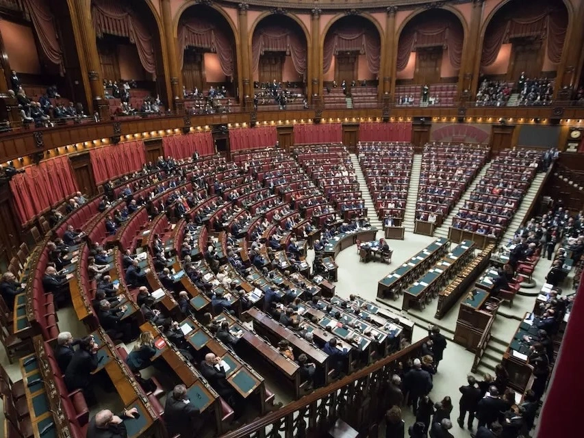 A political assembly in session. 
