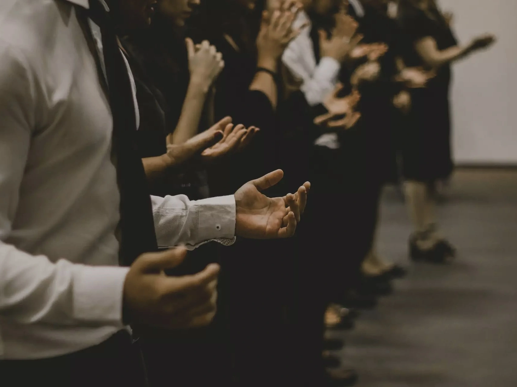 Worshipers in a church. 