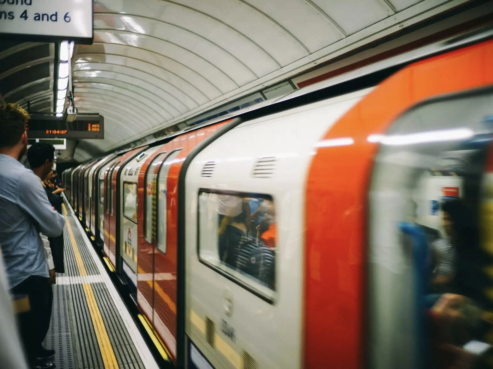 A London underground train. 
