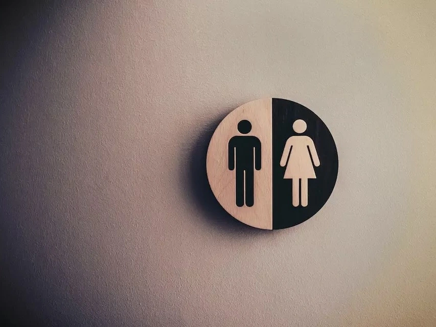 Male and female toilet sign. 
