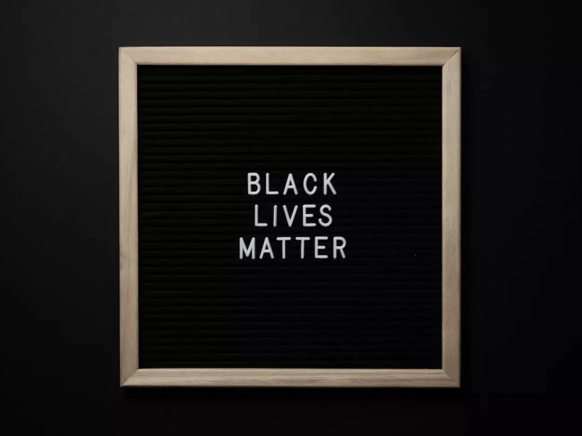 A black lives matter sign. 