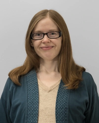 Smiling woman.